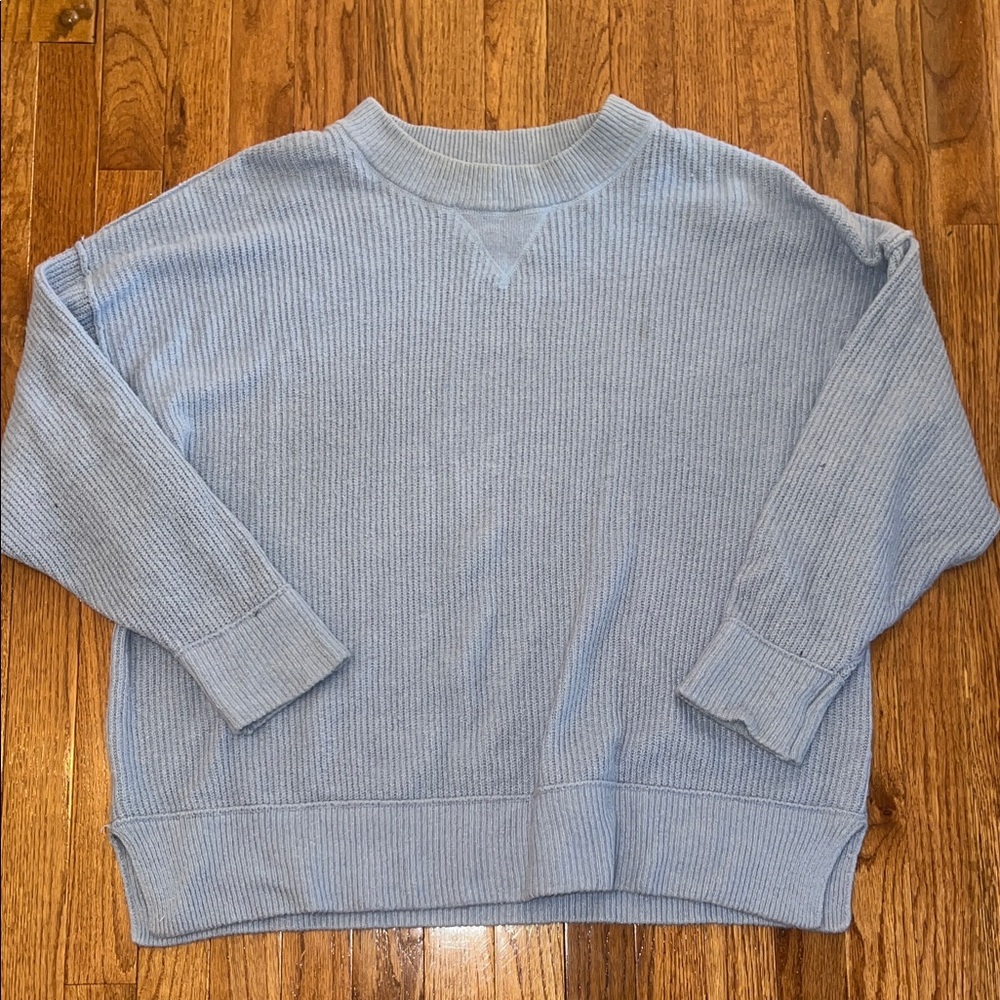 Aerie Light Blue Crewneck Oversized Relaxed Sweater Women’s Size Medium